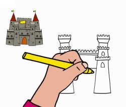 apprendre a dessiner un chateau fort