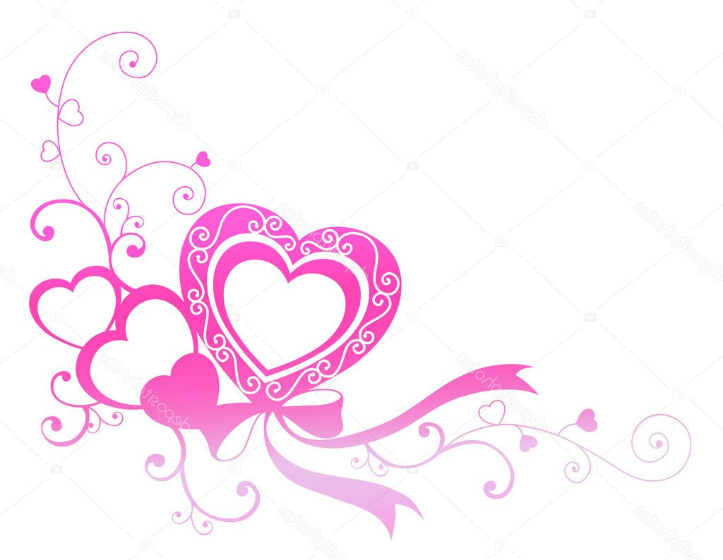 stock photo pink heart with ribbon