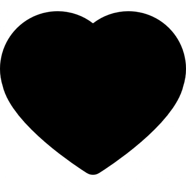 coeur symbole de forme noir