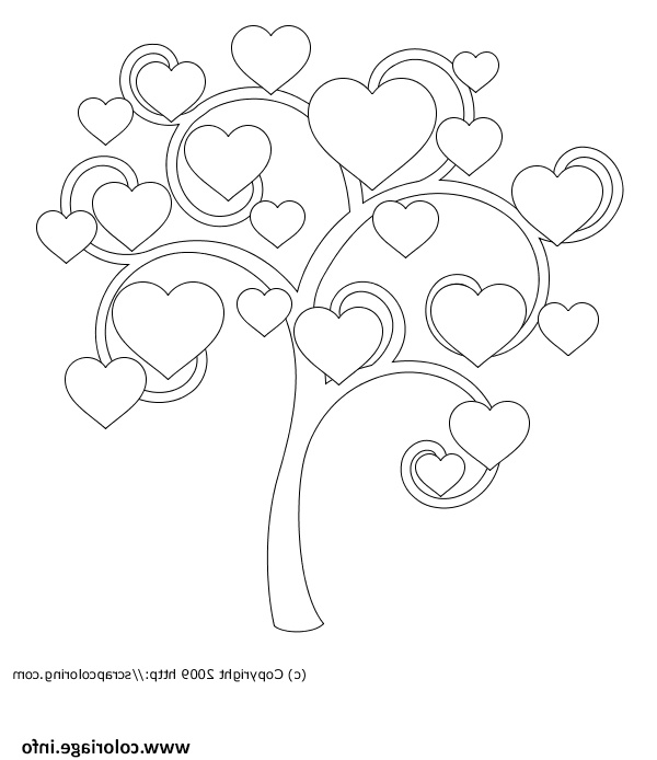 arbre de coeur coloriage