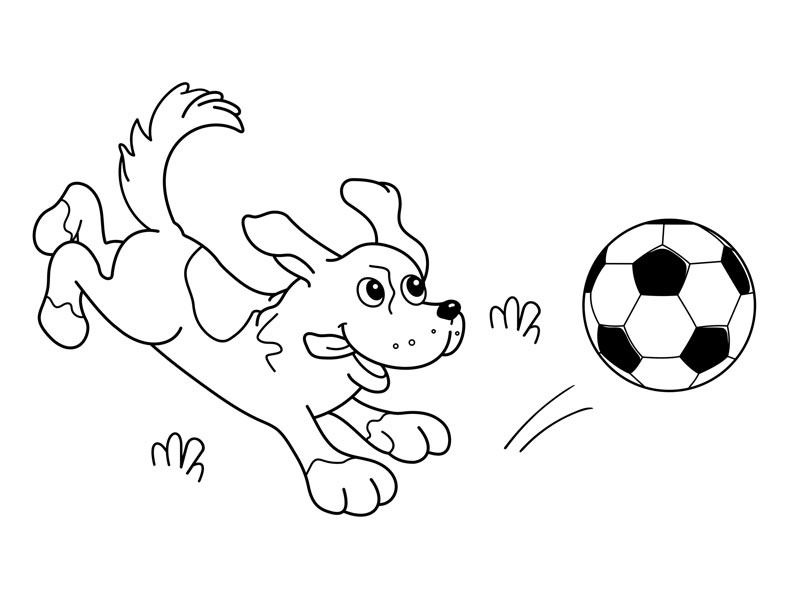 coloriage a imprimer le chien footballeur