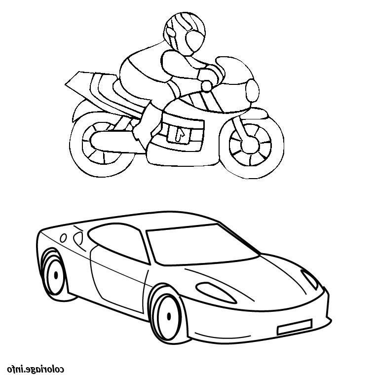 moto et voiture coloriage dessin 975