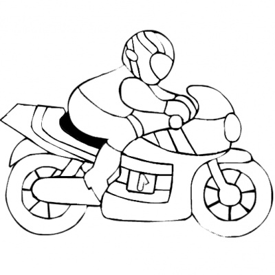 Coloriage d une moto et son chauffeur