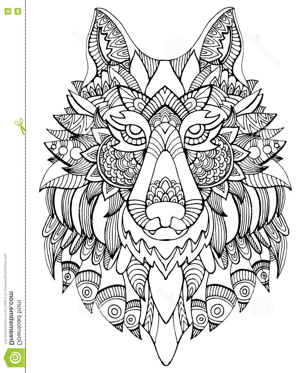 illustration stock livre de coloriage de loup pour l illustration de vecteur d adultes image