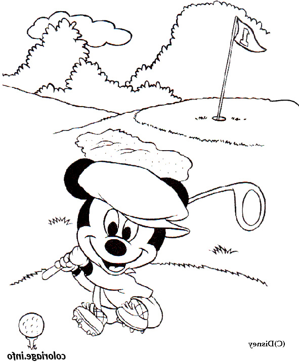 dessin disney bebe mickey golf coloriage 6849