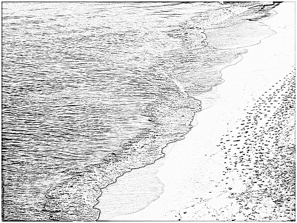 coloriage bord de mer plage
