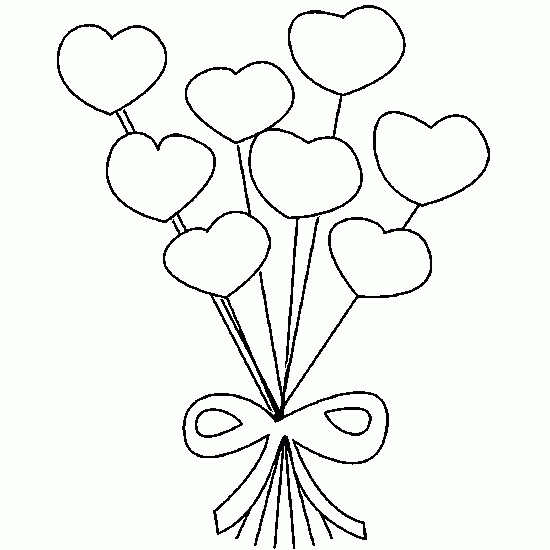 coloriage bouquet fleur forme coeur