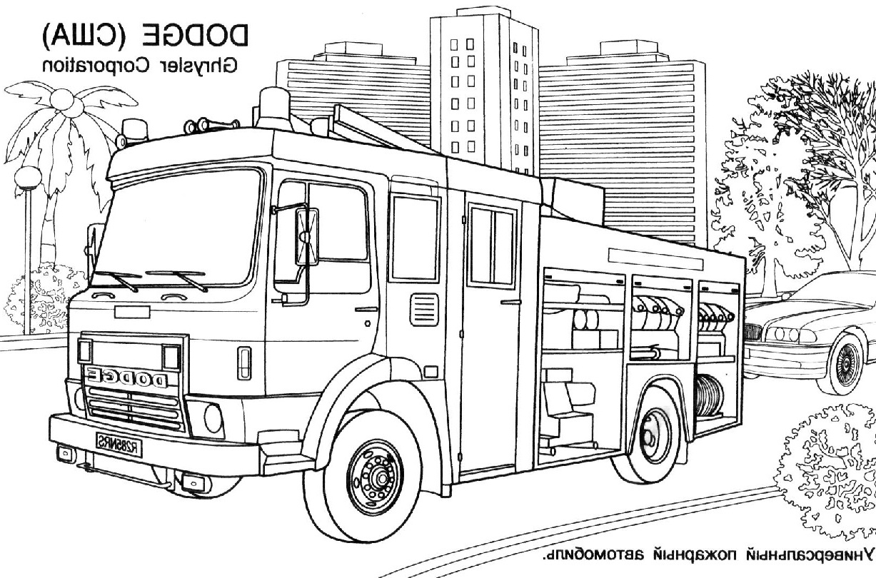 coloriage a dessiner camion pompier gratuit