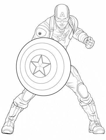 Coloriage Capitaine America Beau Galerie Avengers Captain ...
