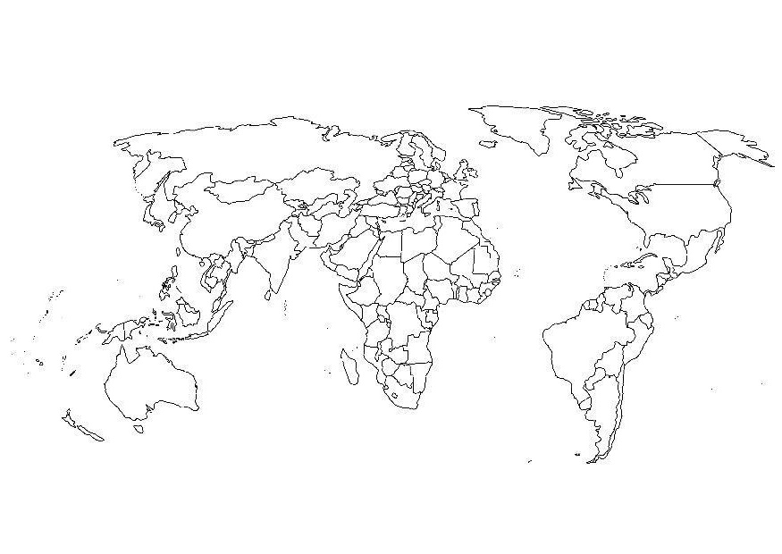 coloriage carte du monde i8110