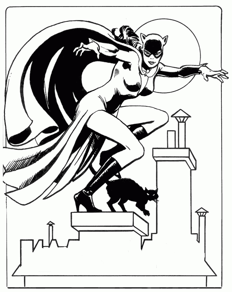 catwoman coloring pictures pages for
