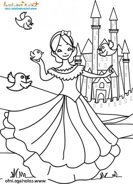 chateau princesse coloriage