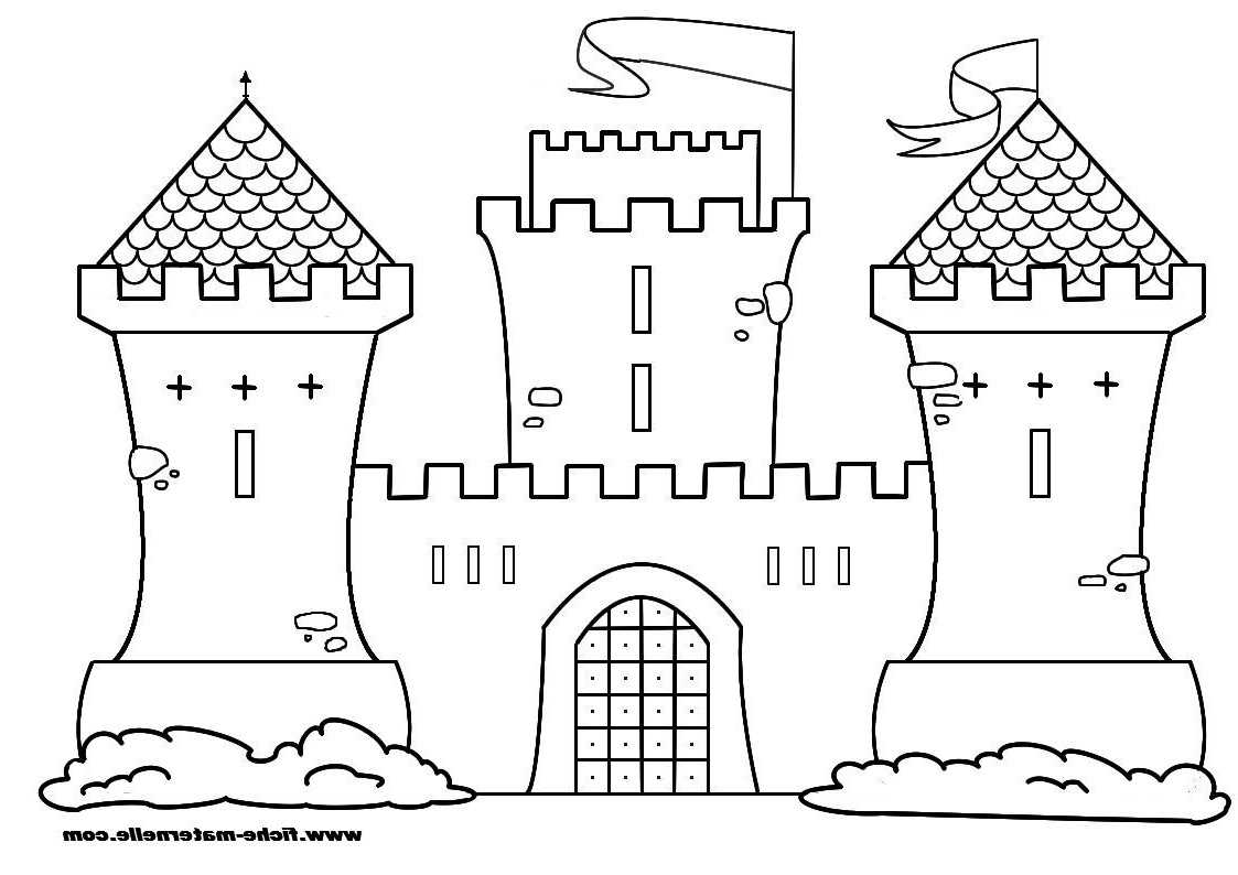 dessin a colorier chateau fort maternelle