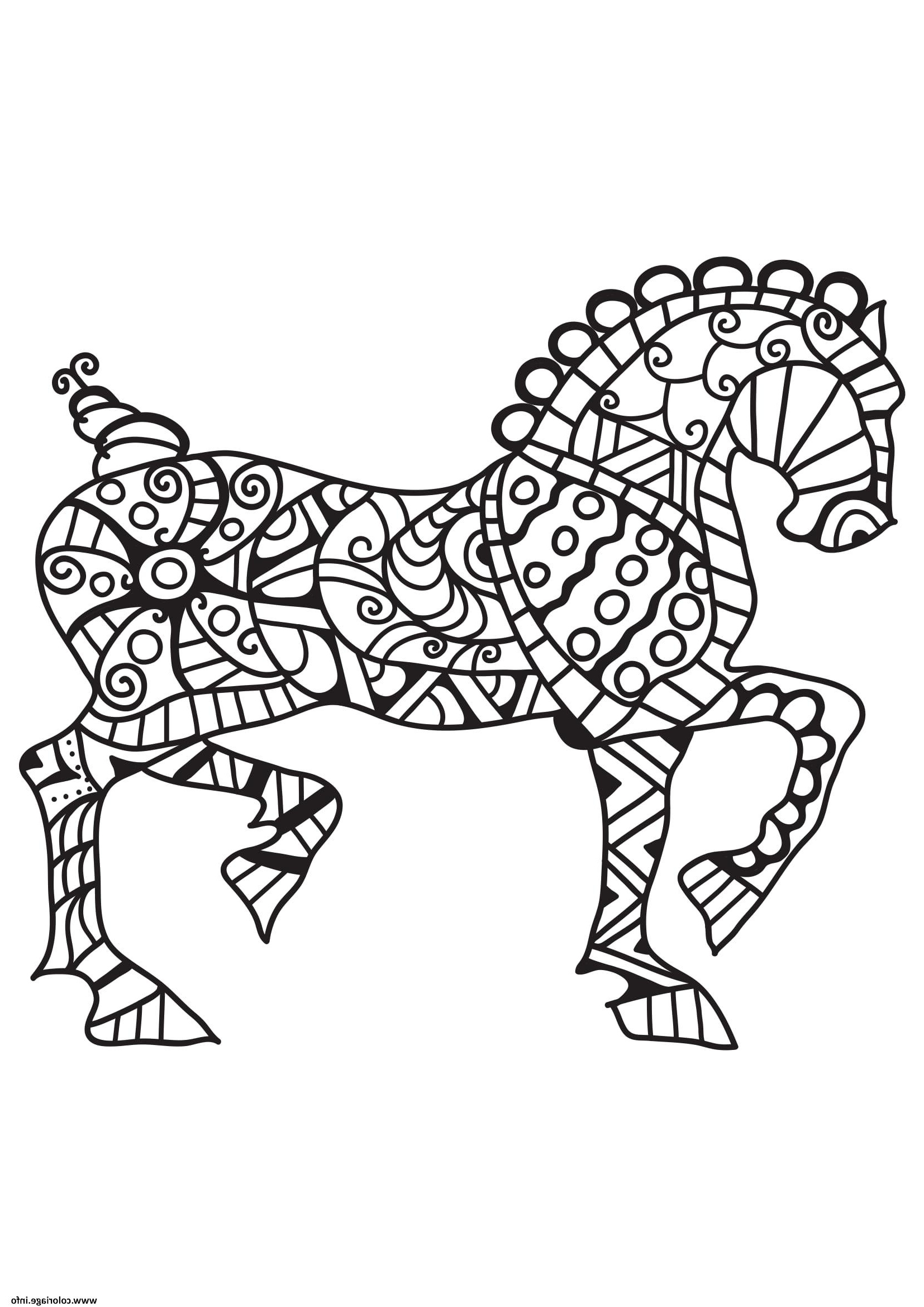 adulte cheval mandala coloriage dessin