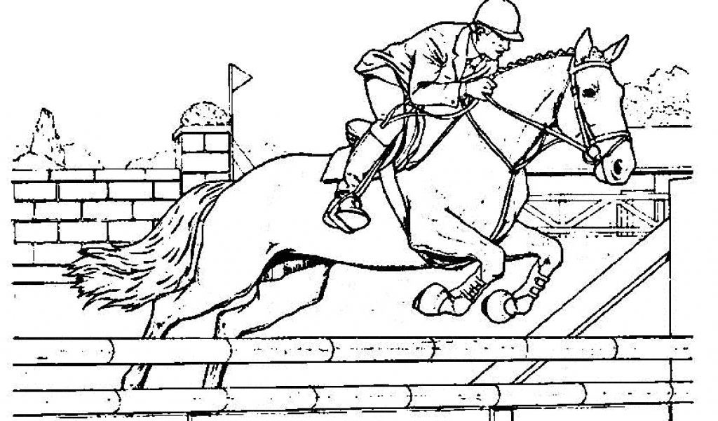 coloriage cheval saut d obstacle coloriage de cheval qui saute un obstacle