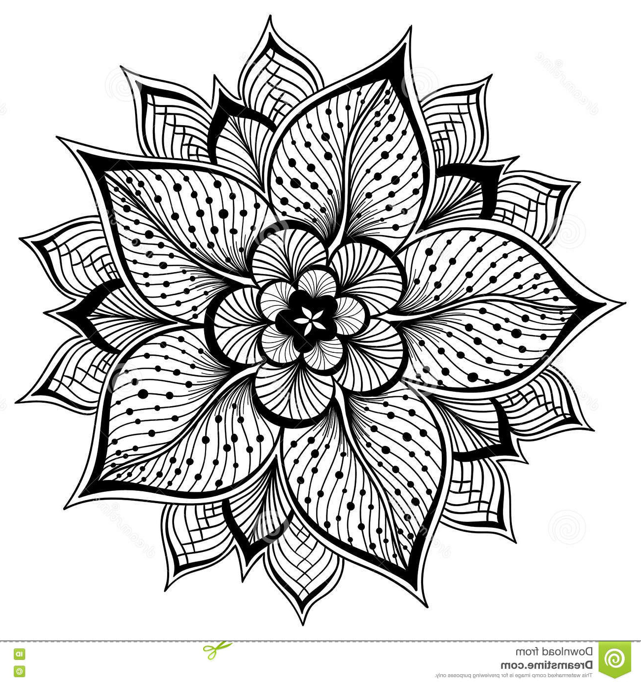 illustration stock illustration de vecteur de mandala d ensemble pour livre de coloriage fleur main esquissée image
