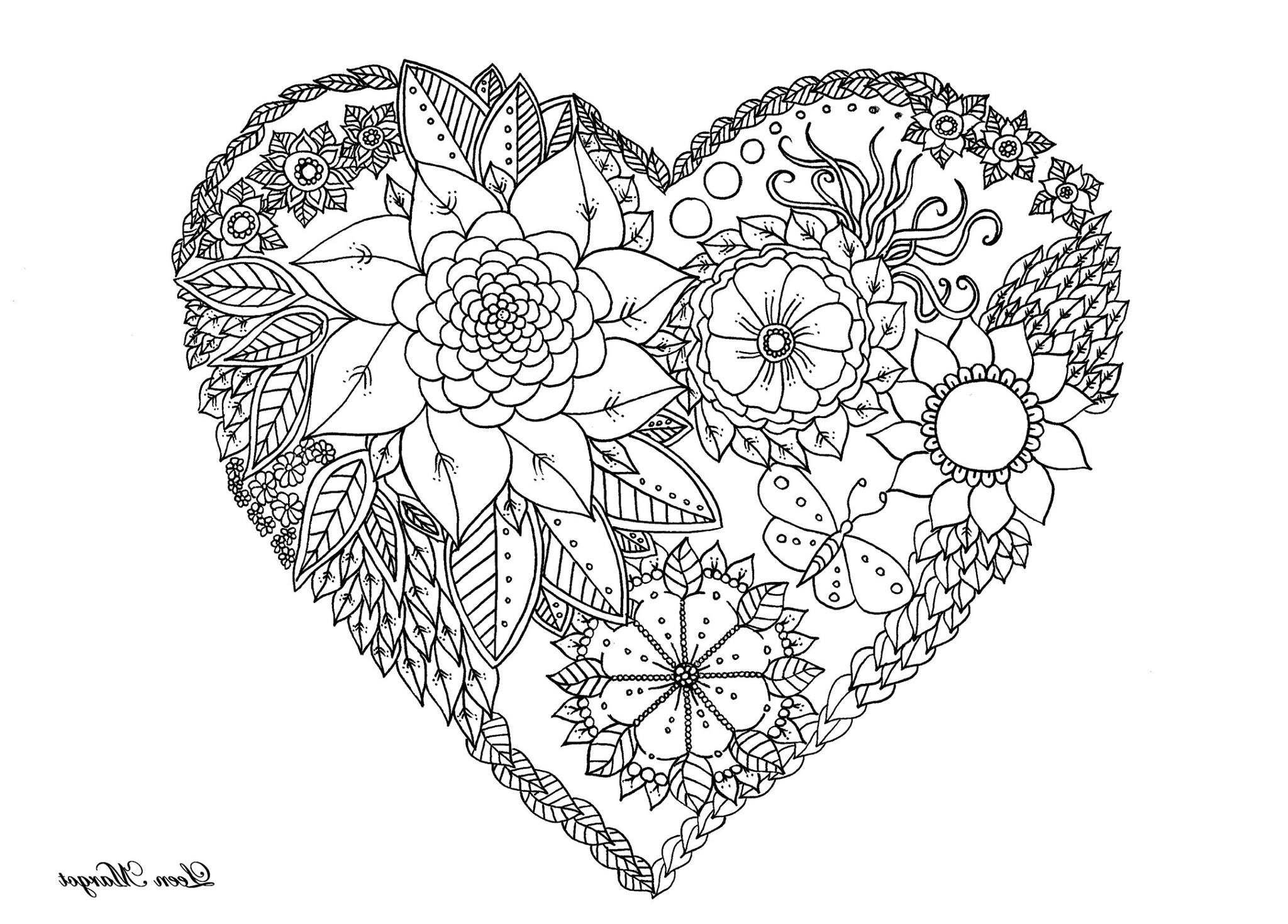 7345 coloriage de coeur saint valentin par leen margot 8831 mandala rose coeur coloriage dessin