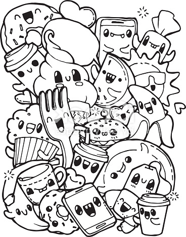 dining doodles breakfast lunch dinner food coloring pages for kids for adult anti gm