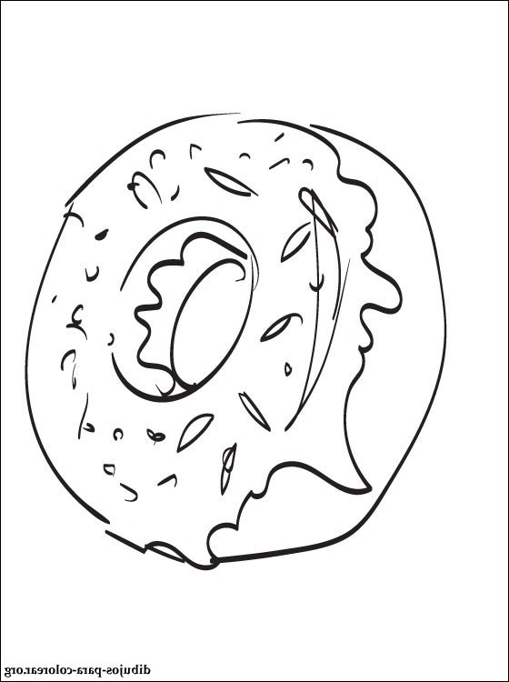 dibujo de donut para colorear