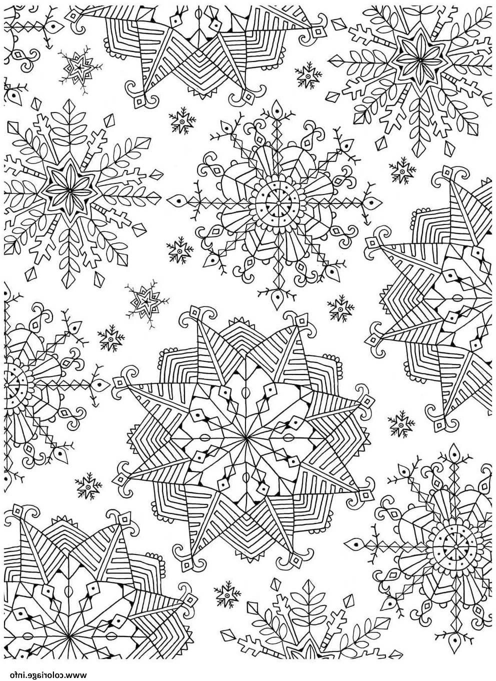 flocon de neige adulte noel zentangle coloriage dessin