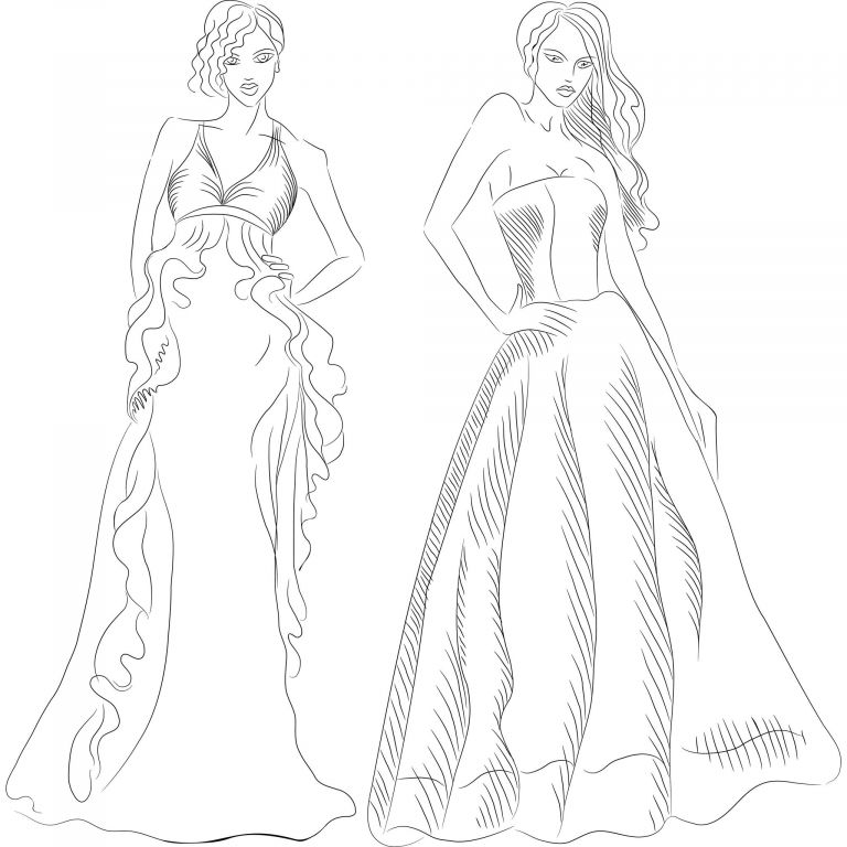 Coloriage De Robe Cool Stock Coloriage Robes De soirées