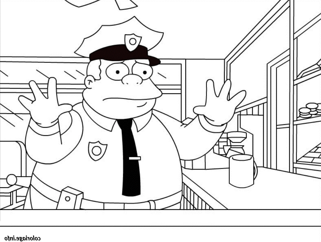 the simpsons clancy wiggum coloriage 7189