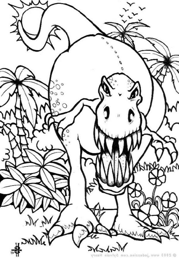 coloriage a dessiner dinosaure carnivore imprimer