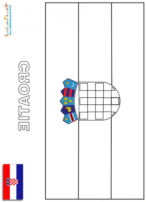 coloriage drapeau croatie