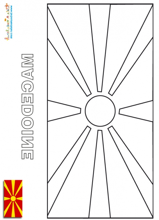 coloriage drapeau macedoine