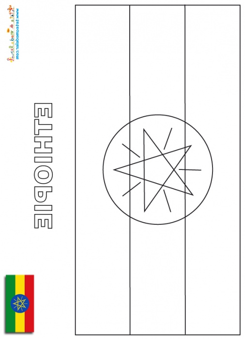 coloriage drapeau ethiopie
