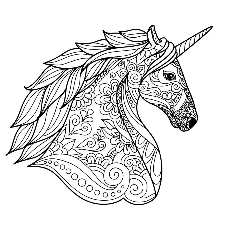 Coloriage Enfant Licorne Élégant Stock Tete De Licorne Coloriage De Licornes Coloriages Pour