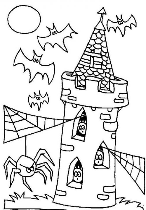 coloriage fantome halloween coloriage de la tour des fantomes