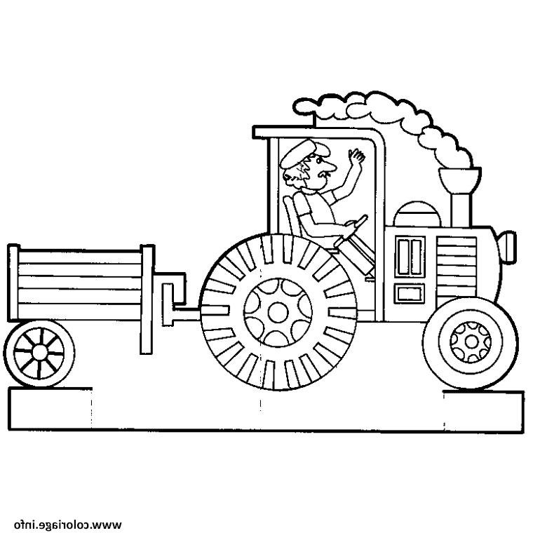 tracteur avec remorque coloriage