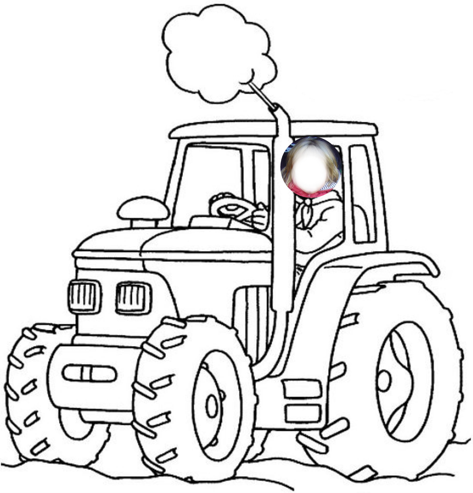 coloriage de tracteur avec une remorque