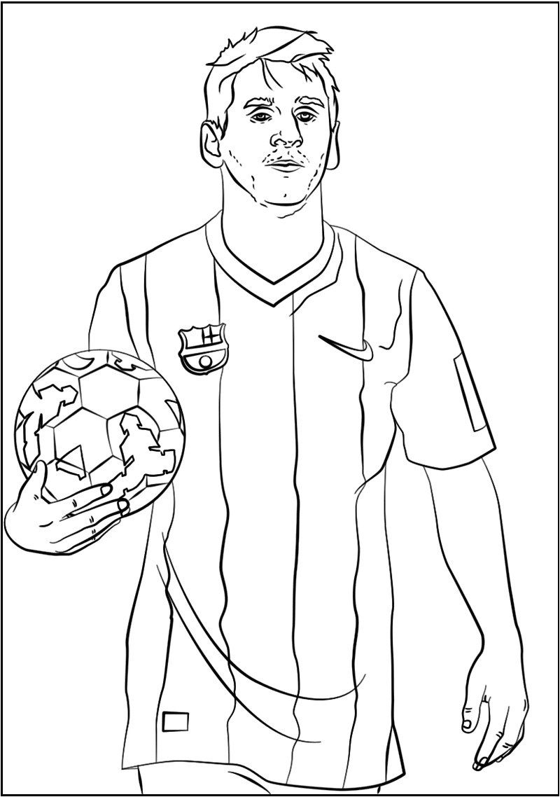 coloriage de foot messi lionel messi soccer player coloring sheet