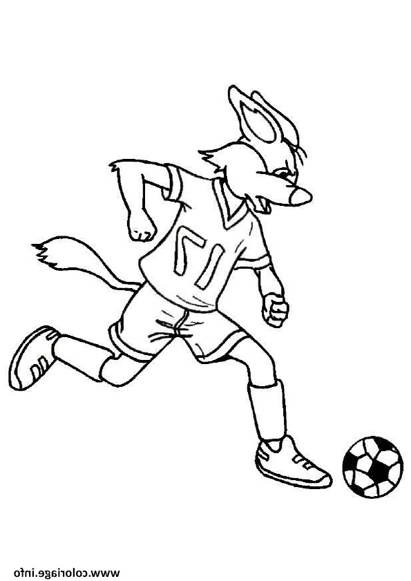 footballeur foot lapin en action coloriage