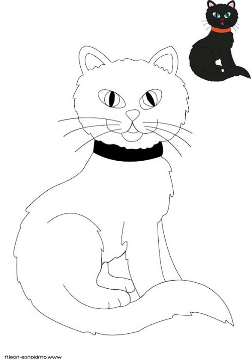 coloriage d halloween a imprimer pour les enfants le chat noir 258 B