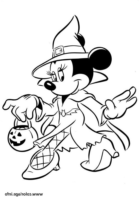 minnie mouse sorciere halloween disney coloriage dessin