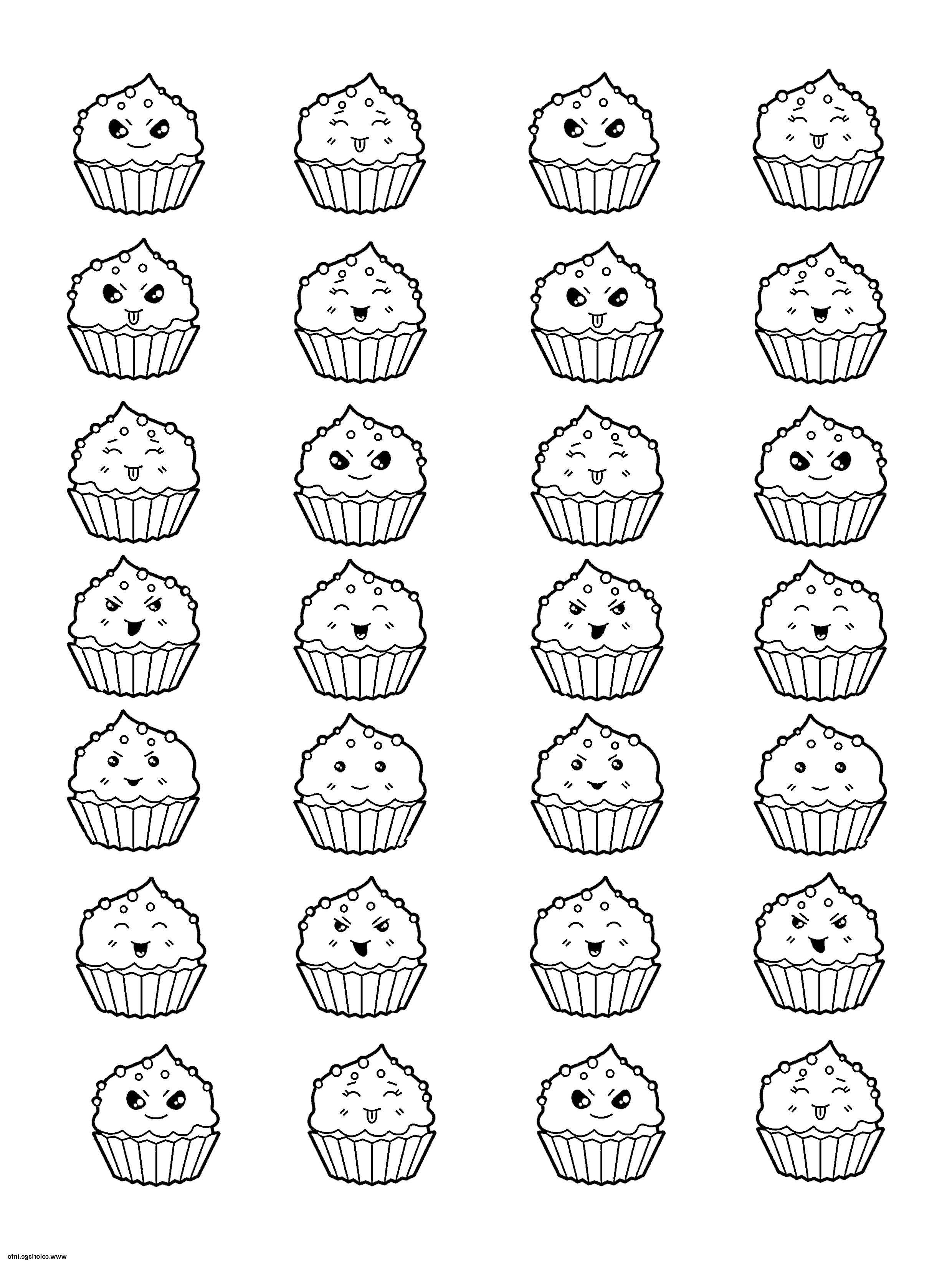 kawaii cupcake coloriage dessin