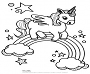 arc en ciel licorne kawaii coloriage dessin