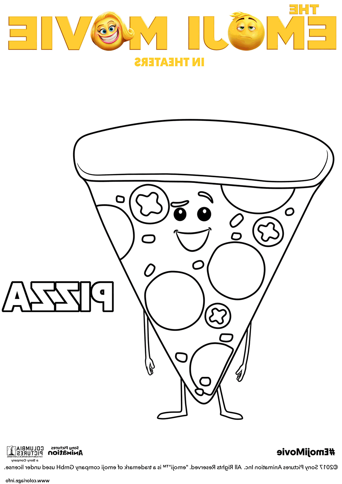 pizza emoji monde secret des emojis coloriage dessin