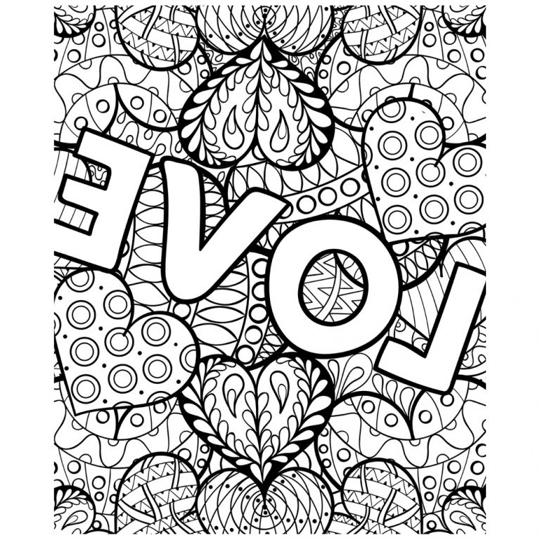Coloriage Love Bestof Image Poster Géant à Colorier Girly Love Coeur Mandala