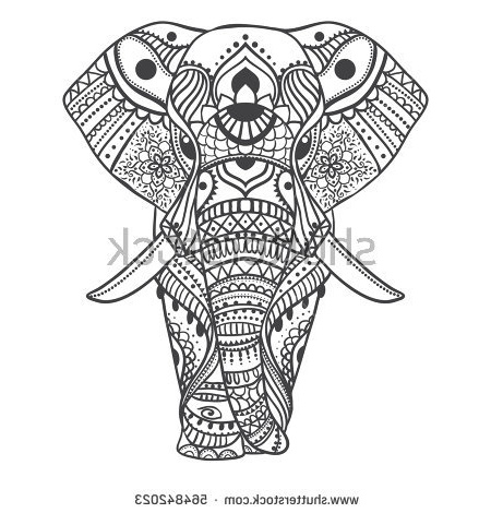 elephant mandala clipart
