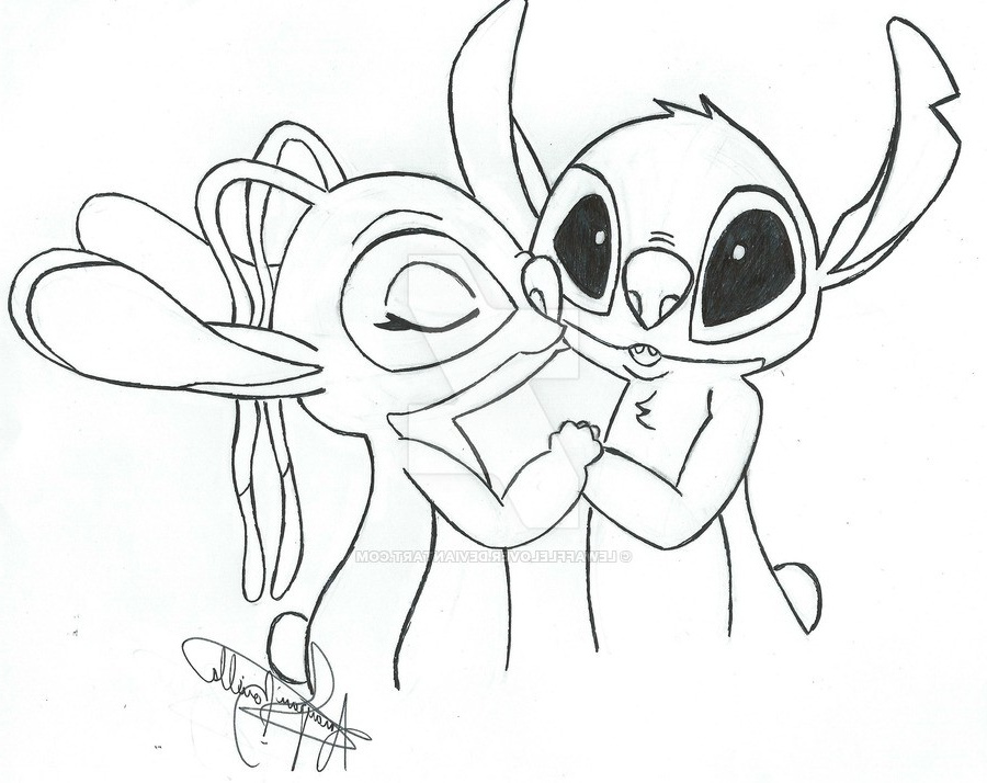 coloriage stitch et angel 20 n x by xoctober rain on deviantart or