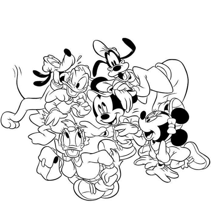 Coloriage Mickey Et Minnie Bebe Noel