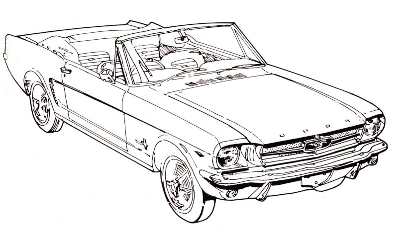 t130 mustang a colorier