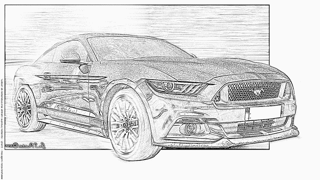 coloriage mustang 5 0 mouvement voiture ford