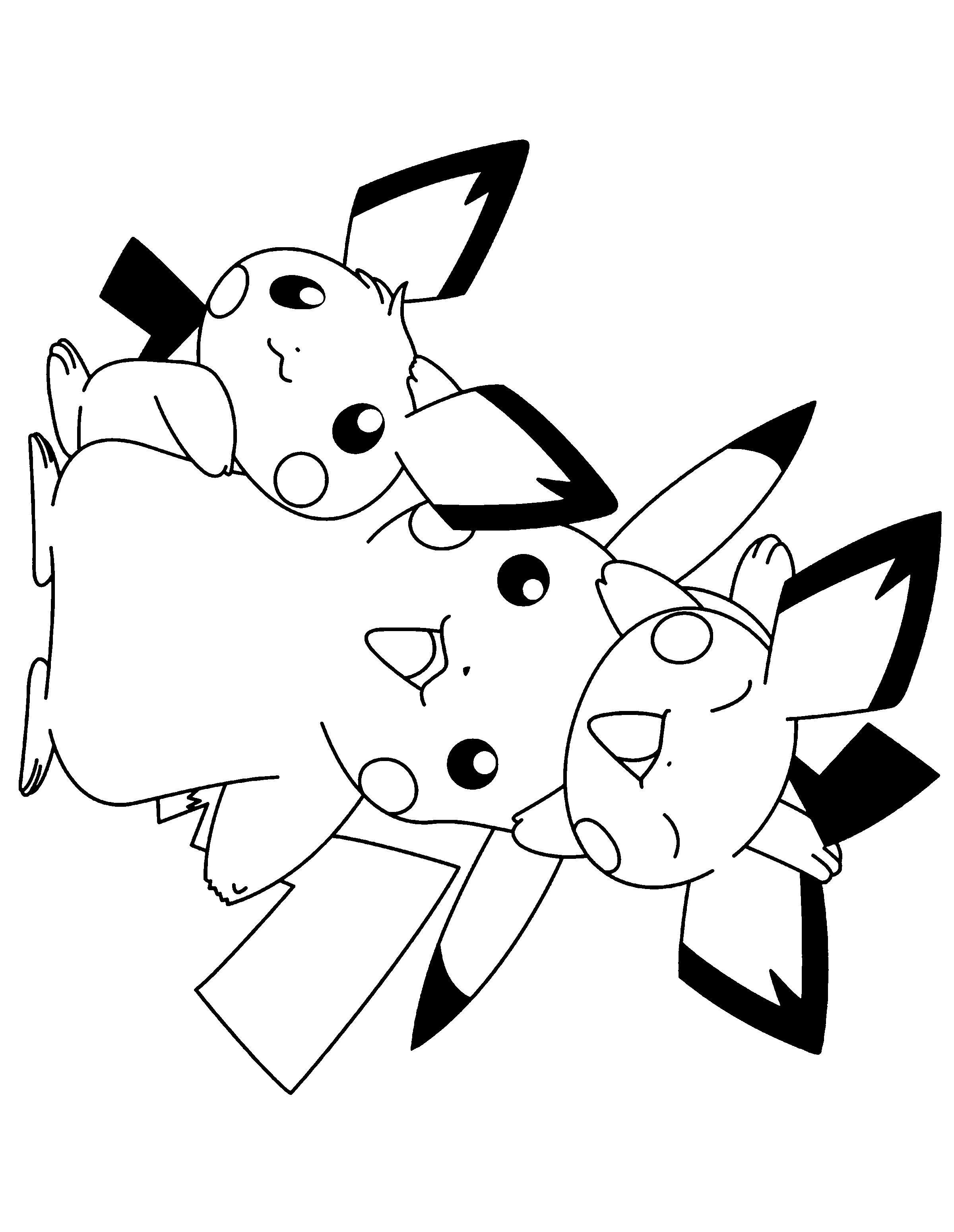 coloriage pokemon pikachu pichu