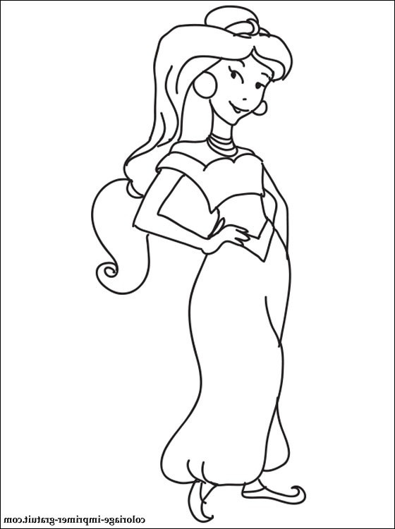 coloriage princesse jasmine a imprimer