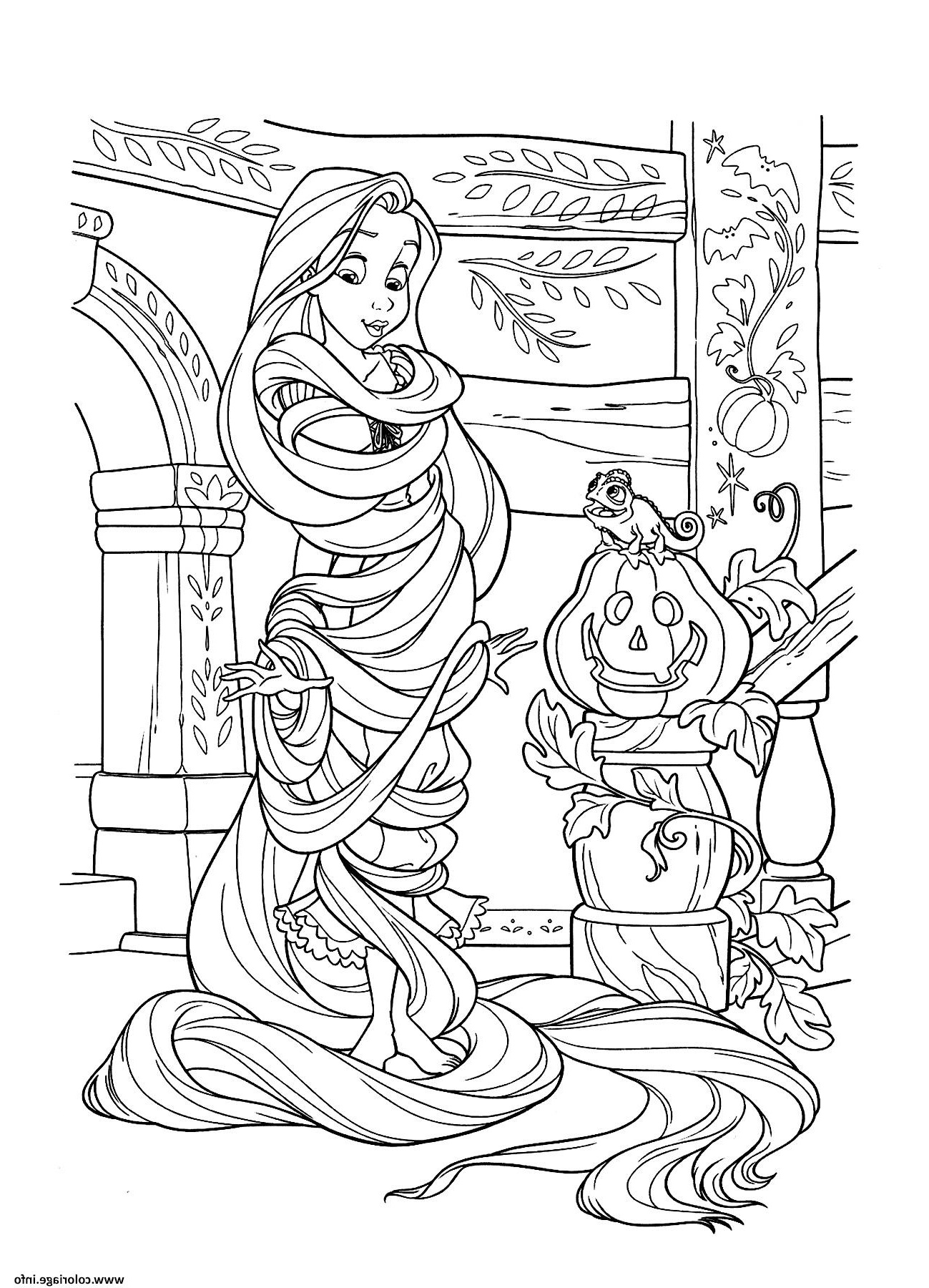 halloween disney princesse raiponce coloriage dessin